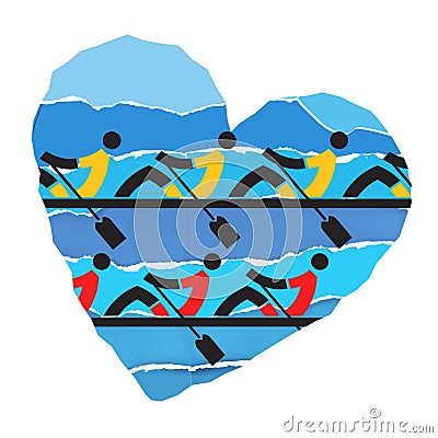 We love rowing. Vector Illustration