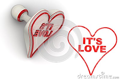 It is love. Seal and imprint Stock Photo