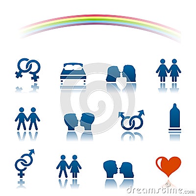 Love and sex icon set Vector Illustration