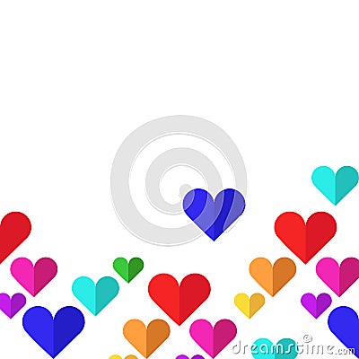 Love shape change color background design Vector Illustration