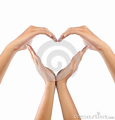 Love shape by hands Stock Photo