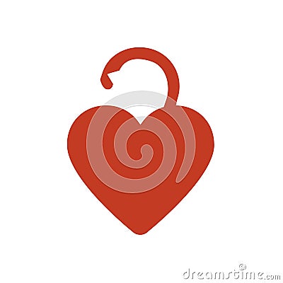 love shaped padlock logo illustration Cartoon Illustration