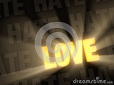 Love Shines Past Hate Stock Photo