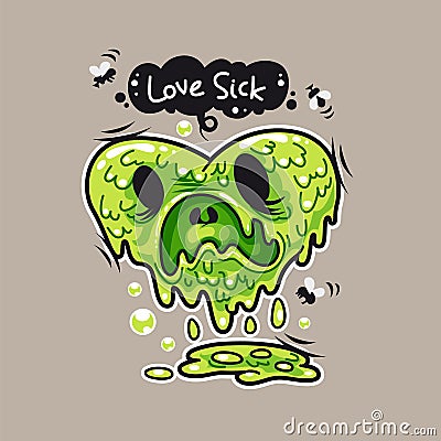 Love Sick Vector Illustration