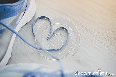 Love sign, Selective focus close up blue sport Stock Photo