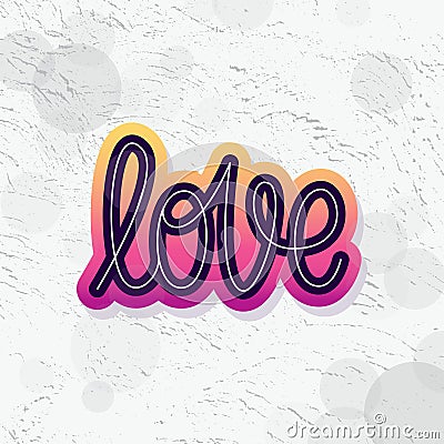 Love. Single word. Modern monoline calligraphy text. Element for Happy Valentine Day. Vector illustration Vector Illustration