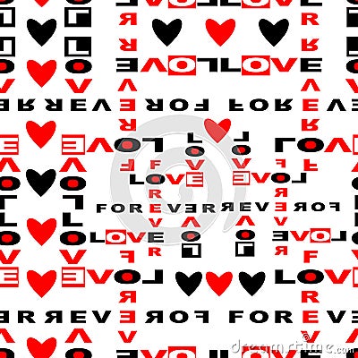 Love slogan seamless vector print Vector Illustration