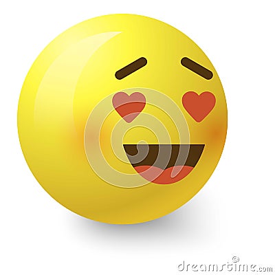 In love smiley icon, cartoon style Vector Illustration