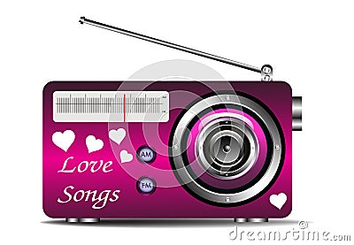 Love songs on the radio Vector Illustration