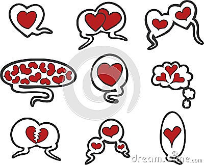 Love speech bubbles Vector Illustration