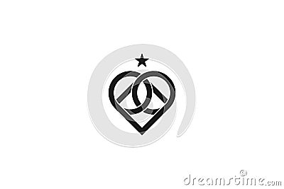 Love, star Logo Designs Inspiration Isolated on White Background. Vector Illustration