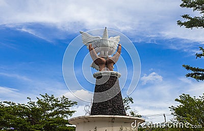 Love Statue Park Taman Patung Kasih, a city park in Kupang City, East Nusa Tenggara. Editorial Stock Photo