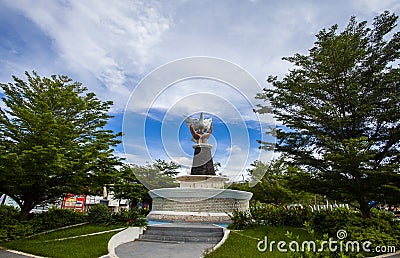 Love Statue Park Taman Patung Kasih, a city park in Kupang City, East Nusa Tenggara. Editorial Stock Photo