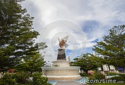 Love Statue Park Taman Patung Kasih, a city park in Kupang City, East Nusa Tenggara. Editorial Stock Photo