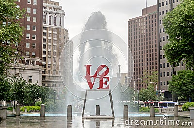 Love Statue in Philadelphia Editorial Stock Photo