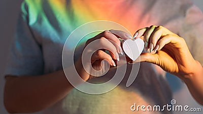 Love symbol lgbt pride support compassion rainbow Stock Photo