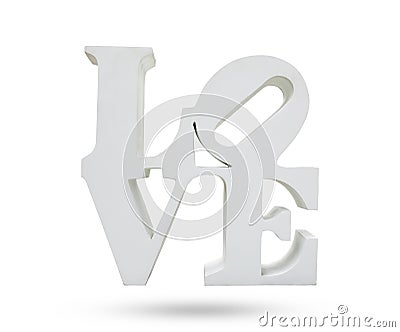 LOVE symbol object white background, use clipping path Stock Photo