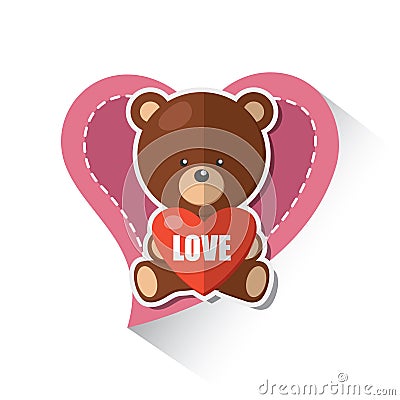 love teddy. Vector illustration decorative design Vector Illustration