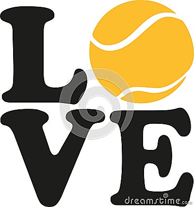 Love with a tennis ball Vector Illustration