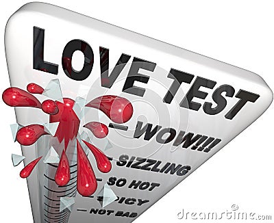 Love Test - Thermometer Bursts with Passion Stock Photo