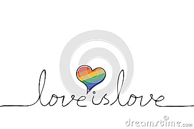 Love is Love: Celebrating LGBT Pride with Colorful Hearts Vector Illustration