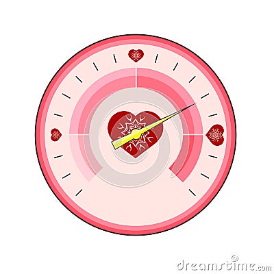 Love Thermometer Valentines Day Vector Illustration