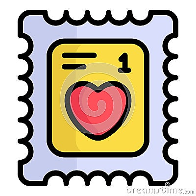 love ticket, coupon color line Vector Illustration