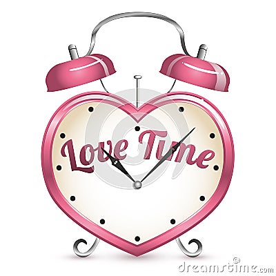 Love Time alarm clock - romance theme illustration Cartoon Illustration