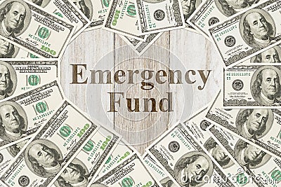 The love to have an emergency fund message Stock Photo