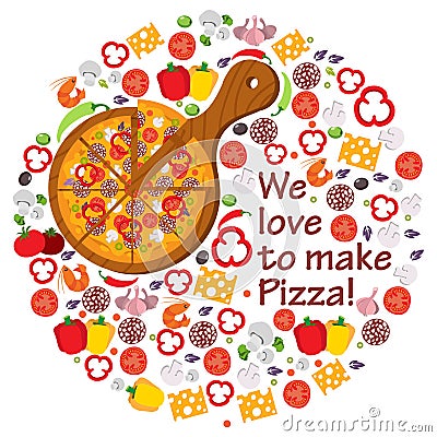 We love to make pizza Stock Photo