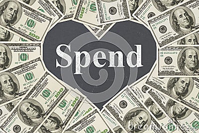 The love to spend money message Stock Photo