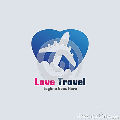 Love Travel awesome simple creative logo template design Stock Photo