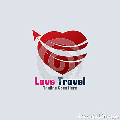 Love Travel awesome simple creative logo template design Stock Photo