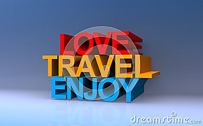 love travel enjoy on blue Stock Photo