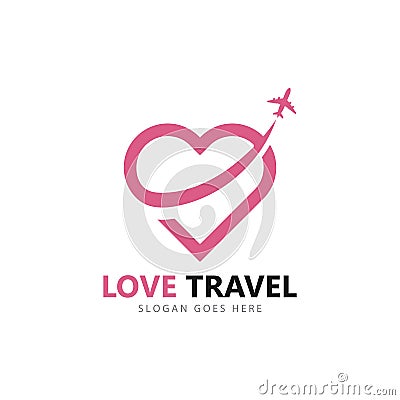 Love travel logo vector icon template Stock Photo