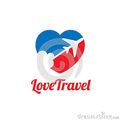 Love travel vector logo Vector Illustration