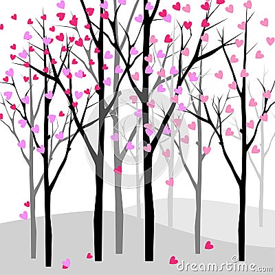 Love tree Vector Illustration