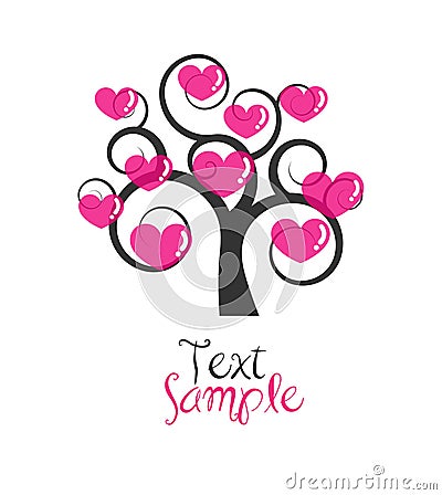 Love tree Vector Illustration