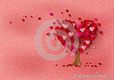 Love tree with heart leaves Vector Illustration