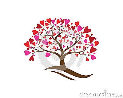 Love tree with heart leaves vector Vector Illustration