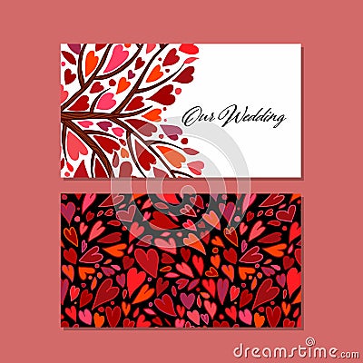 Love tree, heart shape. Concept art for wedding, valentine. Creative ideas for cards, banner, web, promotional materials Vector Illustration