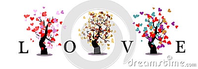 Love tree isolated background Stock Photo