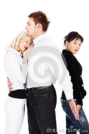 Love triangle Stock Photo