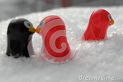 Love triangle or being third wheel. Having affair, infidelity or cheating concept. Unrequited love concept. Stock Photo