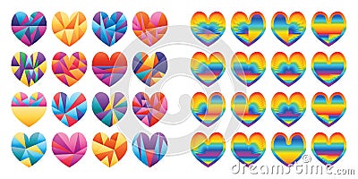 Love triangle cut set Vector Illustration