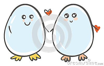 Love of two boiled eggs vector or color illustration Vector Illustration