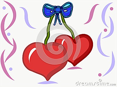 Love of two hearts. Great idea for picture, postcard or decoration of the present. Stock Photo