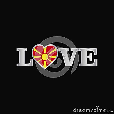 Love typography with Macedonia flag design vector Vector Illustration