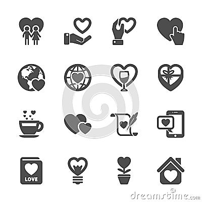 Love and valentine icon set 3, vector eps10 Vector Illustration