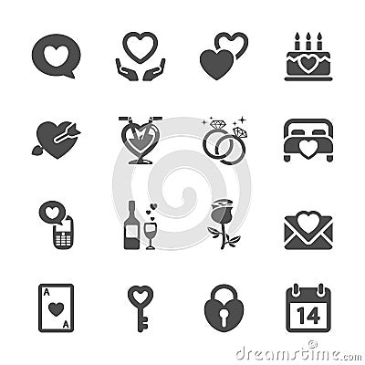 Love and valentine icon set 4, vector eps10 Vector Illustration